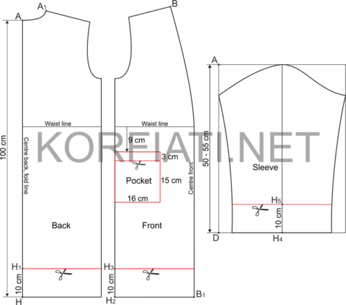 Woman's robe pattern - Anastasia Korfiati sewing school