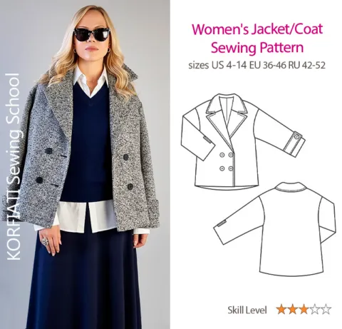 Ready-to-Download Double-Breasted Jacket/Coat Pattern