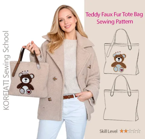 Teddy Faux Fur Tote Bag Sewing Pattern