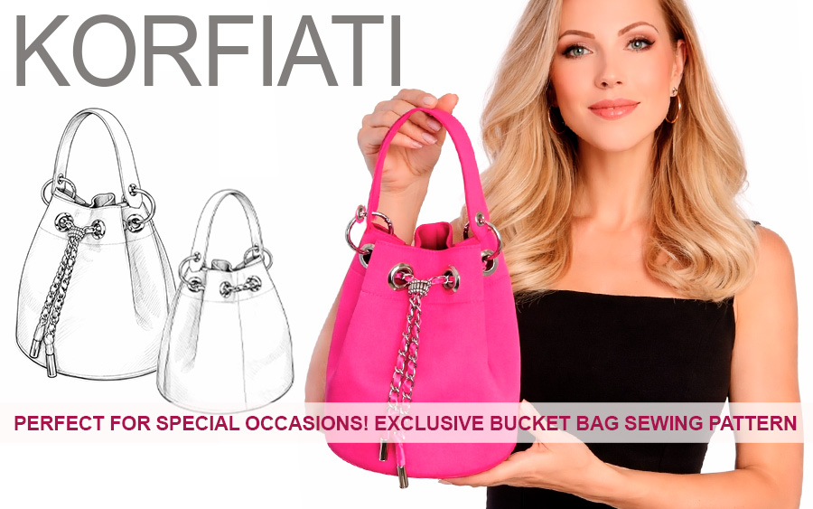 Exclusive Bucket Bag Sewing Pattern (Korfiati Sewing School) Exclusive Bucket Bag Sewing Pattern (Korfiati)
