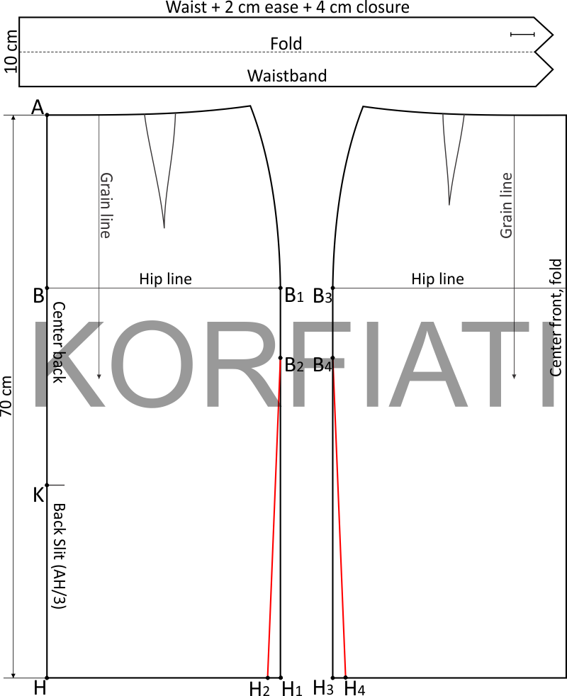 Pencil skirt pattern (Korfiati Sewing School) Pencil skirt pattern by Korfiati Sewing School