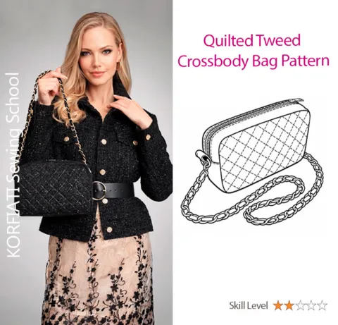 Quilted Tweed Crossbody Bag Pattern