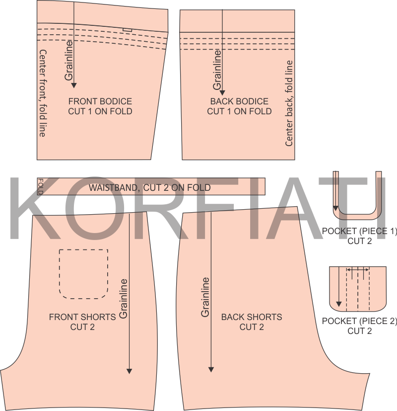 Beach jumpsuit pattern pieces Beach jersey jumpsuit pattern pieces