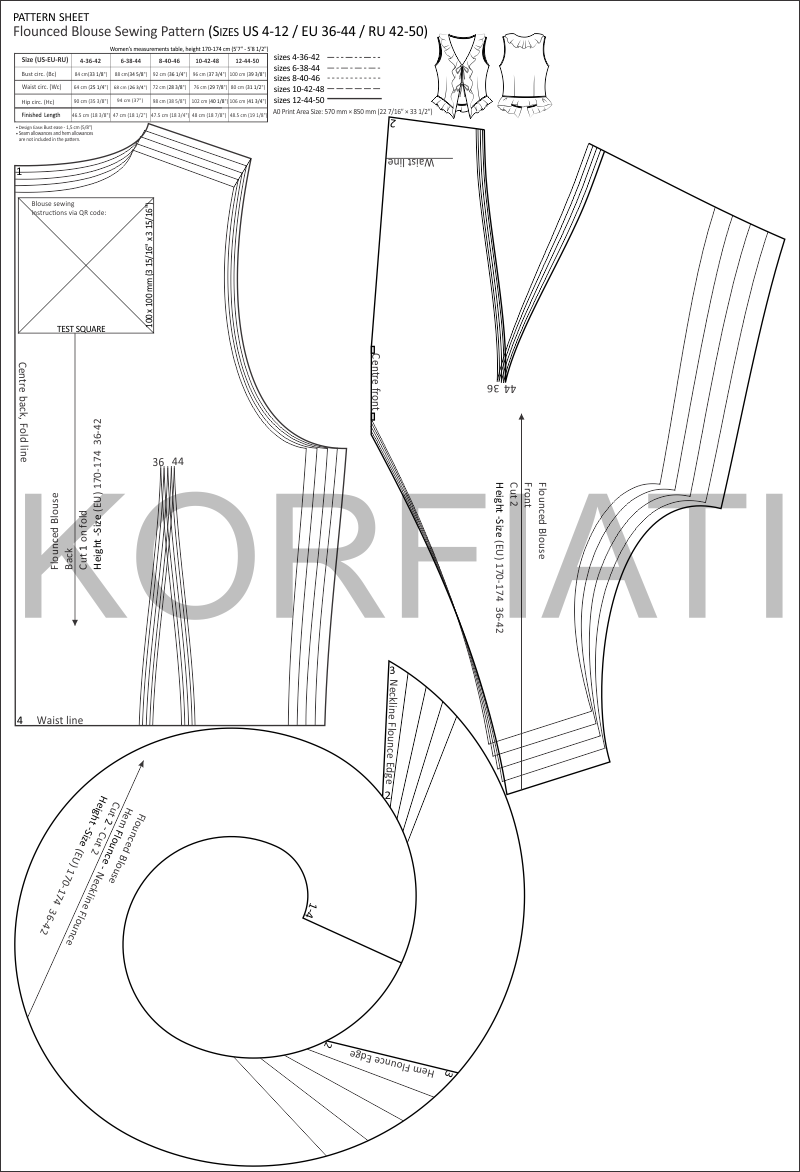 How to Download & Print the Pattern - Pattern Sheet How to Download & Print the Pattern - Pattern Sheet (Korfiati Sewing School)