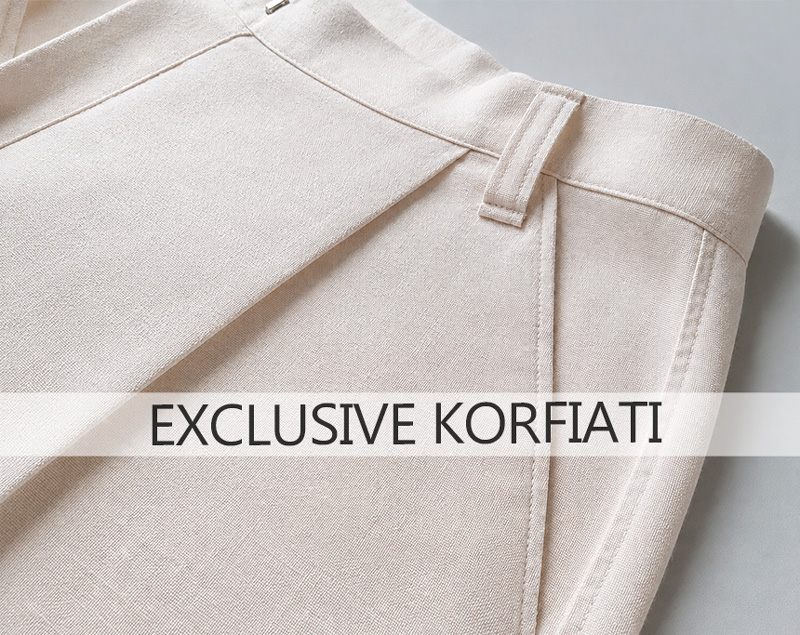 Long Linen Trousers with Pockets - Korfiati Long Linen Trousers with Pockets - Korfiati Sewing School