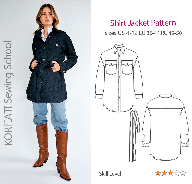 Shirt Jacket Pattern Korfiati Sewing School Shirt Jacket Pattern Korfiati Sewing School photo